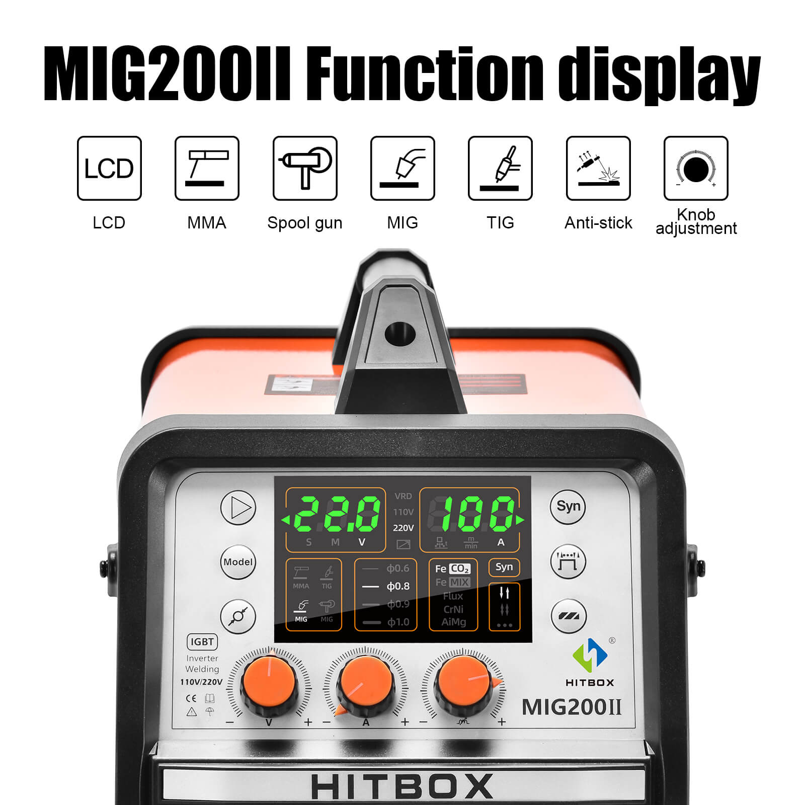 HITBOX Upgraded MIG200 II 4 in 1 MIG Welder