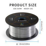 Alambre de núcleo fundente para soldadura MIG sin gas - 1,0 mm /0,9 mm/ 0,8 mm, 1 kg