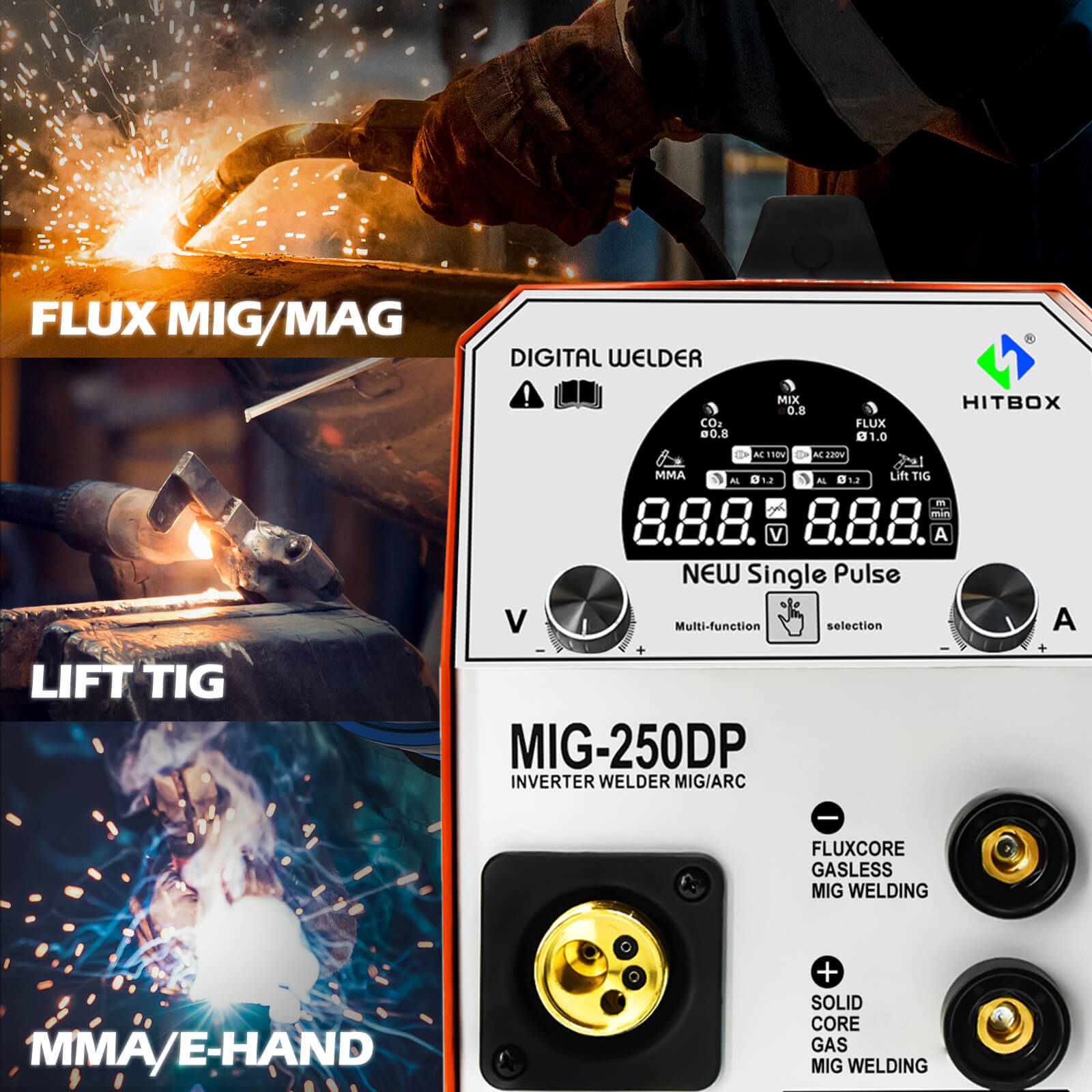HITBOX | MIG250DP(Upgraded) 5 in 1 MIG Welder