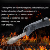 HITBOX Extreme Heat & Fire Resistant Gloves with Kevlar Stitching 16inch 932℉ Leather Fire Gloves for Arc Tig Mig Wood Stove Oven BBQ Grill Pot Holder Barking Animal Handling – Free Size for Men Women