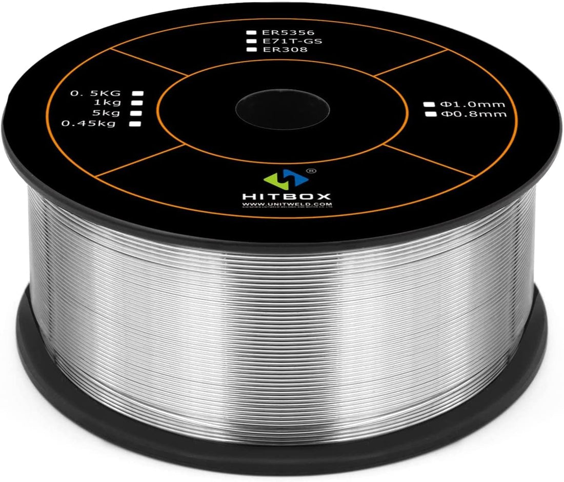 HITBOX Flux Core Welding Wire .030, E71T-GS Mig Welding Wire 2.2 Pound Spool Gasless Mild Carbon Steel Compatible With Lincoln Miller Forney Harbor Welder