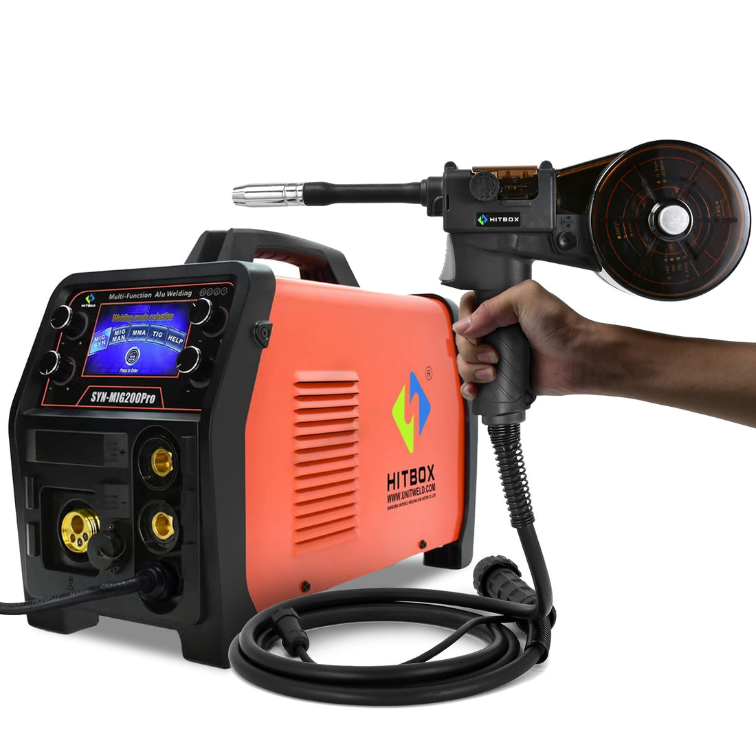HITBOX Spool Gun for SYN MIG200 Pro welding machine