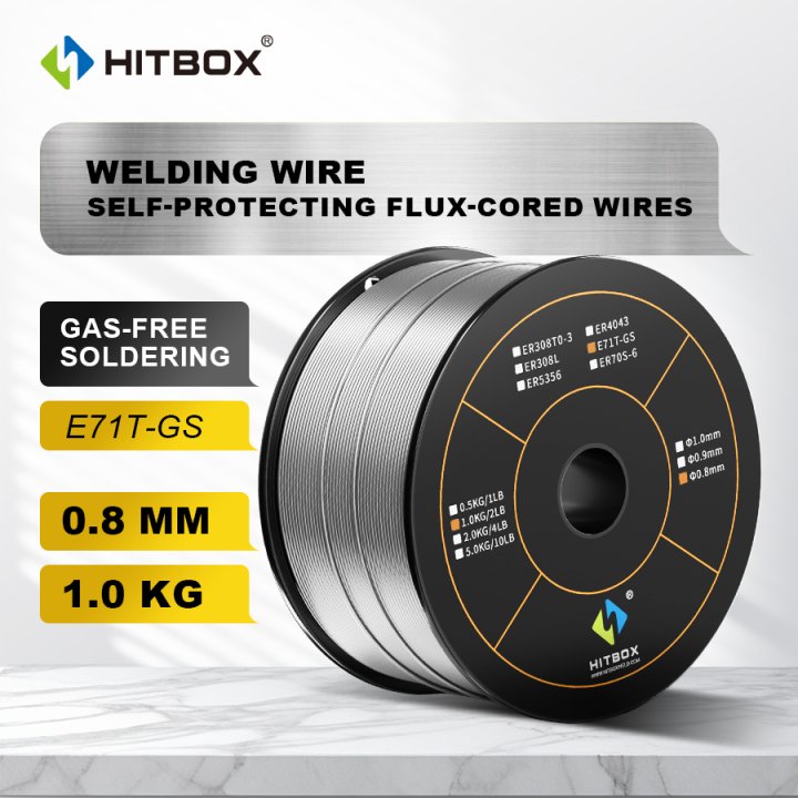 HITBOX Flux Core Welding Wire .030, E71T-GS Mig Welding Wire 2.2 Pound Spool Gasless Mild Carbon Steel Compatible With Lincoln Miller Forney Harbor Welder