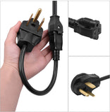 HITBOX Adaptor Cord, 35cm 13.8″ Long 110V to 220V 14 AWG 2.08mm² Convert US 100V Plug to 220V Extension Plug