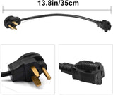 HITBOX Adaptor Cord, 35cm 13.8″ Long 110V to 220V 14 AWG 2.08mm² Convert US 100V Plug to 220V Extension Plug